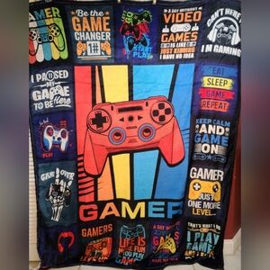 Cozy Gaming Controller Huge Throw Blanket - Gamer Design Soft Fleece NWT